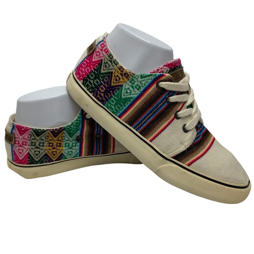 Mipacha Womens Size 7.5 Embroidered Natural Sneakers Antro Tribal Mexican Style